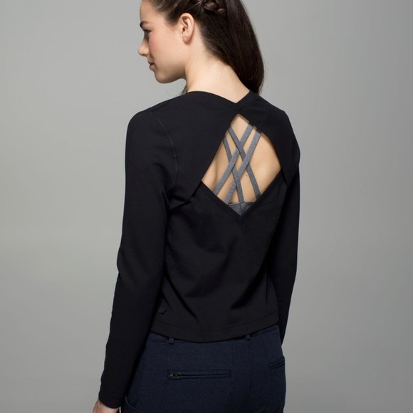 Lululemon Back Up long sleeve black top - Picture 1 of 5